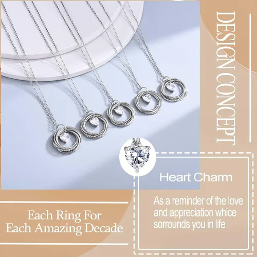 Miniatura 4 de EFVISD Regalos de cumpleaños para mujeres, collar de plata para mamá, hija, abuela, amiga, hermana, esposa