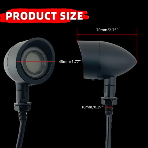 Miniatura 6 de FATECIM 2 luces traseras LED para motocicleta, intermitentes, luces de freno con visera, luces traseras de motocicleta, intermitentes traseros