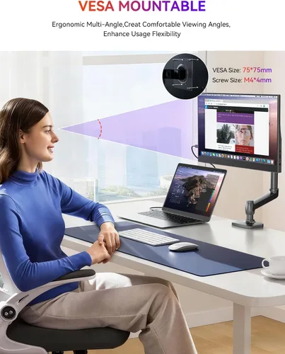 Miniatura 4 de UPERFECT Monitor portátil, 15.6 pulgadas, 125% sRGB 1080P, ultra delgado, monitor de viaje USB C, HDMI, Plug & Play, monitor de juegos IPS