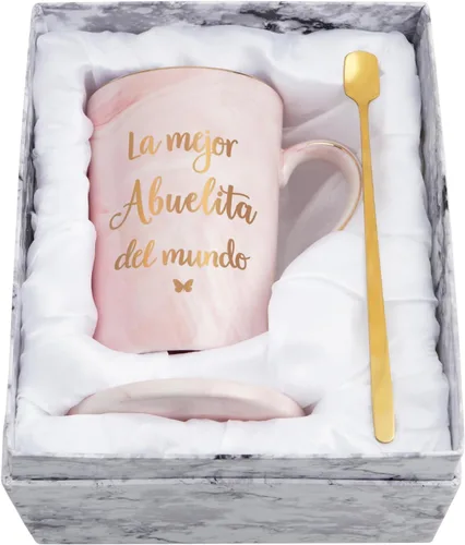 Cabtnca Taza La Mejor Abuelita Del Mundo, regalos de Navidad para el Día de la Madre para la abuela, regalos de abbuela en español, regalos para