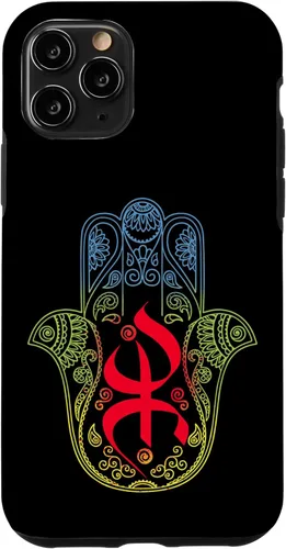 Miniatura 28 de Funda para iPhone 13 Pro Max Khamsa Amazigh Berber con símbolo de Yaz con colores vibrantes de la bandera