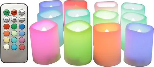 Miniatura 14 de Velas pequeñas de luz led, efecto de llama parpadeante, con pilas y control remoto. Luces decorativas para bautismo, bodas, fiestas, regalos. 6