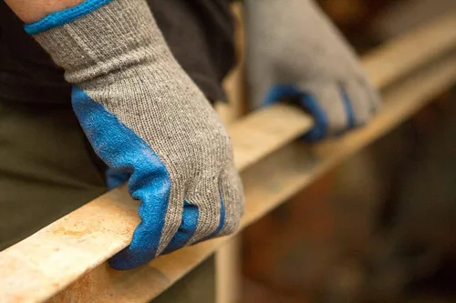 Miniatura 9 de G & F Products G & F - Guantes de trabajo con revestimiento de látex de goma para construcción, azul, patrón arrugado, para hombre