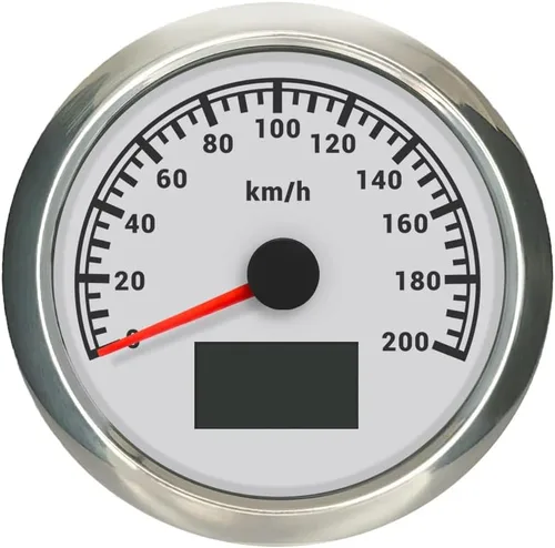 Miniatura 5 de ELING Velocímetro GPS de 3 3/8 pulgadas (3.346 in) 0-200 MPH con kilometraje total Tripmeter Curso sobre el suelo 12V 24V con 8 colores Negro+Negro