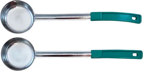 Cuchara de acero inoxidable sólido de 4 onzas para medir y servir; cucharas de grado comercial (paquete de 2) | Commercial-Grade Spoodle for