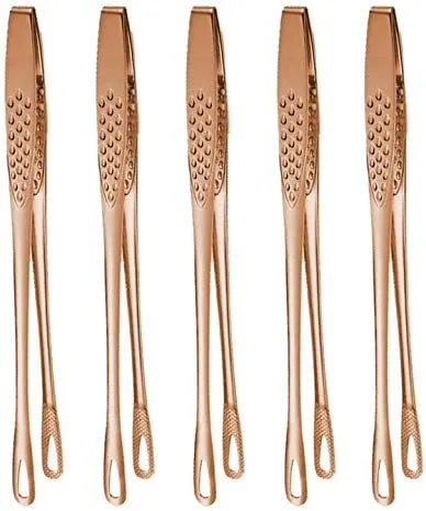 Miniatura 6 de Gold - Pinzas para servir alimentos, cocina, barbacoa, parrilla, freír, acero inoxidable, 2