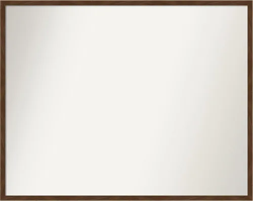 Miniatura 6 de Amanti Art Espejo de pared personalizado no biselado (23 x 25 pulgadas), marco estrecho marrón Carlisle, varios tamaños personalizados, espejo