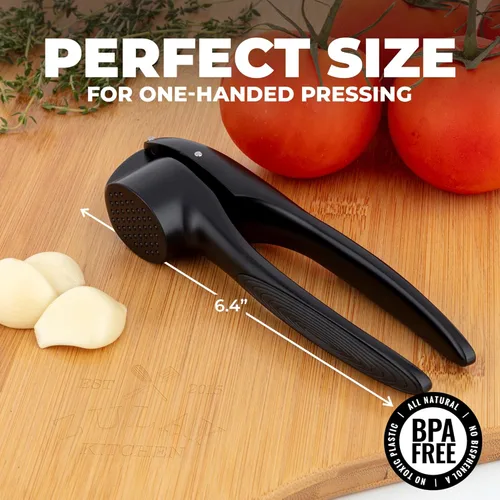 Miniatura 2 de Zulay Kitchen Juego de Prensa de Ajo Grande Premium – A Prueba de Óxido y Apto para Lavavajillas, Herramienta Trituradora de Ajo de Tazón Más Grande