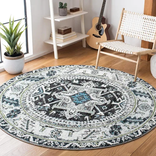 Miniatura 53 de SAFAVIEH Vintage Hamadan Collection Alfombra - 5'3" x 7'6", Rojo & Multi, Diseño tradicional persa, que no desprende pelusa y fácil de limpiar