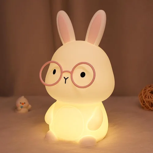 YuanDian Luz nocturna de conejo con 8 luces de color, regalo para adultos, adolescentes y bebés, decora el dormitorio de los niños con bonitas luces