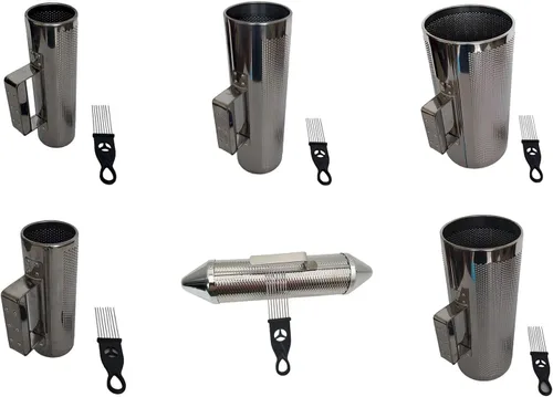 Miniatura 3 de Metal Guiro Instrumento Shaker Guiro Shaker con Raspador Instrumento Musical Cilindro Redondo Latino Percusiones Instrumentos