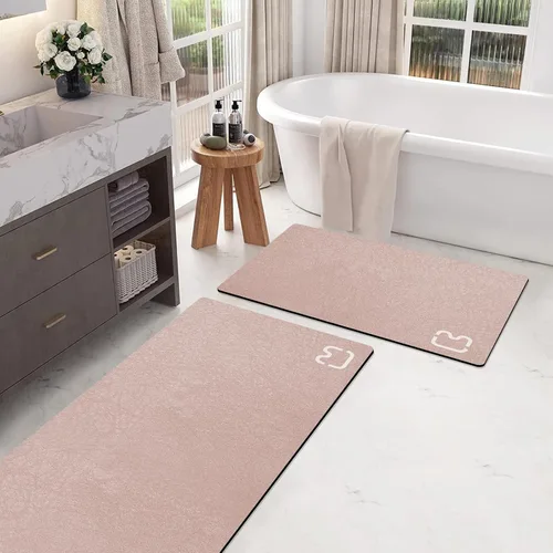Miniatura 19 de RUERYA Tierra de Diatomeas Alfombras de Baño 23.6 x 15.7 pulgadas, Secado Rápido Súper Absorbente Base de Goma Antideslizante Alfombra de Baño