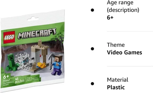 Miniatura 3 de LEGO Minecraft Dripstone Cavern - Bolsa de plástico Steve Creeper 30647