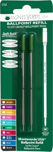 Miniatura 12 de Monteverde Recambios de bolígrafo suave USA para adaptarse a bolígrafos cruzados, punta media, tinta morada, paquete de 2 – Rendimiento de escritura