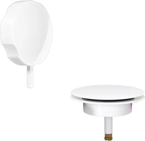 Miniatura 10 de Westbrass Desbordamiento giratorio con pasador para un funcionamiento más fácil y colador de drenaje de hongos, acero inoxidable, D50TP-20