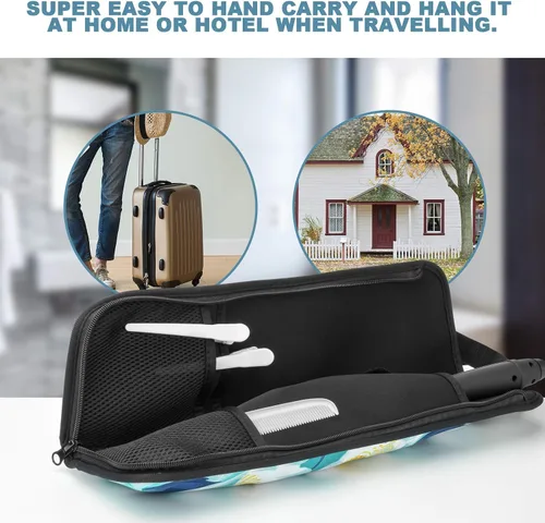 Miniatura 4 de Beautyflier Funda de viaje universal para rizador, lona resistente al calor y soporte para plancha plana, funda de viaje, soporte para rizador