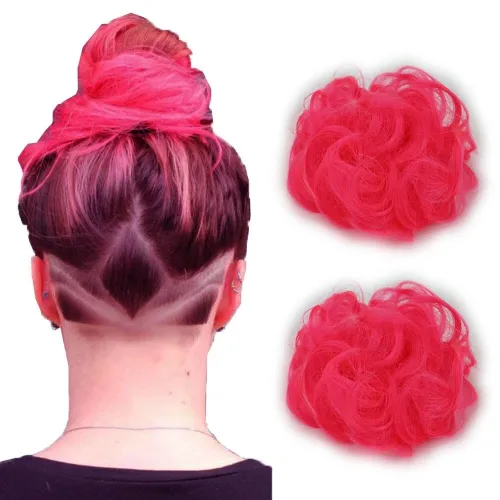 Miniatura 9 de 2 extensiones de cabello ondulado y grueso para mujer, de color negro natural, fibra sintética resistente al calor, para belleza, fiestas, uso