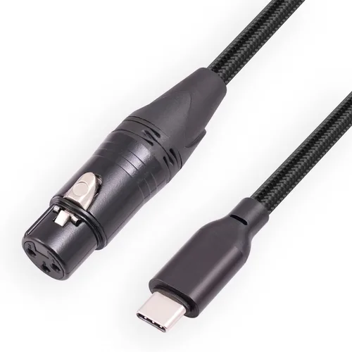 Miniatura 14 de Cable de micrófono XLR hembra de 3.3 pies a USB C, USB C a XLR para micrófono dinámico iPhone 15, iPad, portátil, tableta