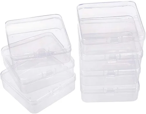 Miniatura 18 de BENECREAT Paquete de 24 contenedores cuadrados de plástico transparente de 1.38 x 1.38 x 0.7 pulgadas, con tapa para artículos, tapones