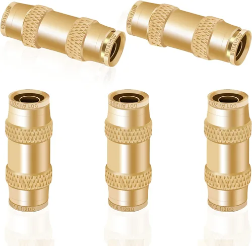 Siptenk 1/2 DOT Air Line Fittings 5PCS, unión recta de latón 1/2 "OD Air Brake Line Fittings Quick Push to Connect Fittings for Truck Trailers