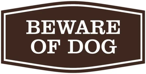 Miniatura 38 de All Quality Fancy Beware of Dog Letrero Material duradero Señales de seguridad para el hogar Fácil de instalar (negro/oro), mediano, 1 paquete