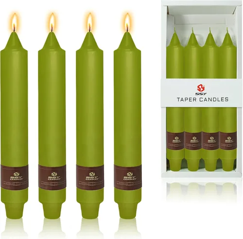 Miniatura 36 de Candelabros cortos de 5 pulgadas con velas cónicas verde oscuro, 4 piezas para cena, hogar, boda, fiesta, decoración