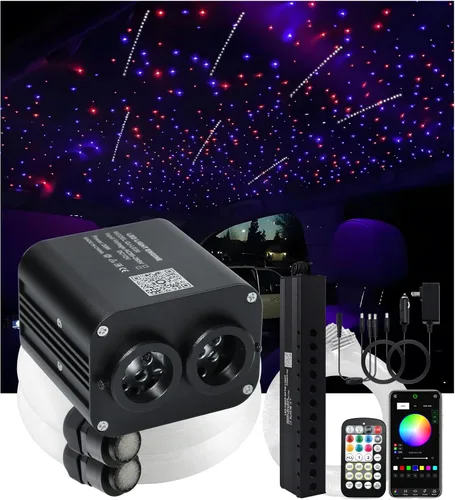 Miniatura 17 de Twinkle Starlight Headliner Light,16W 400pcs 6.5ft LED Star Kit de luz de fibra óptica de techo APP/Control remoto para coche/hogar/fiesta