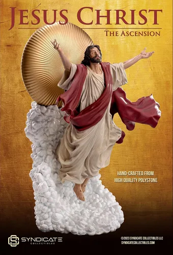 Miniatura 5 de La Ascensión de Jesucristo - Escultura de estatua de Polystone de 11 pulgadas Edición de bata roja a escala 1:10
