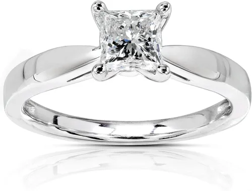 Miniatura 7 de Kobelli Anillo solitario de compromiso de diamante de 12 quilates (quilates) en oro de 14 quilates