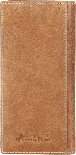 Miniatura 3 de Montana West Western Wallet American Pride Hair-On - Cartera de piel auténtica con diseño floral en relieve para hombre, Dd-marrón, Retro