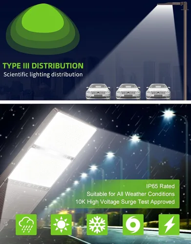 Miniatura 4 de Luz de estacionamiento LED de 480 V 240 W con fotocélula 36000LM 5000K LED Shoebox Light Pole Inundación Accesorio de inundación IP65 Área comercial