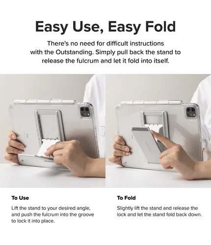 Miniatura 8 de Ringke Excelente soporte universal para tableta, acción de resorte, ajustable, delgado, soporte adhesivo multiángulo para iPad, tabletas Android