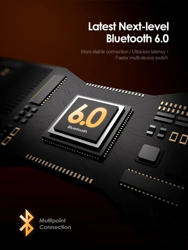 Miniatura 9 de Auriculares híbridos con cancelación activa de ruido Bluetooth 6.0, 5 ENC AI Clear Call Mic Auriculares inalámbricos, auriculares magnéticos