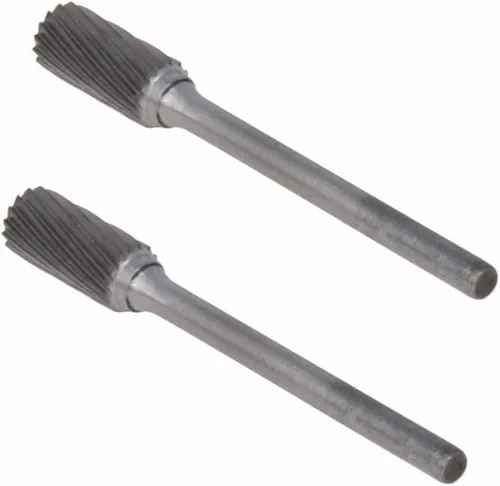 Miniatura 17 de Utoolmart Limas rotativas de carburo de tungsteno de 0.118 in, vástago de 0.118 in, herramienta de rebabas rotativas de forma cilíndrica dentada