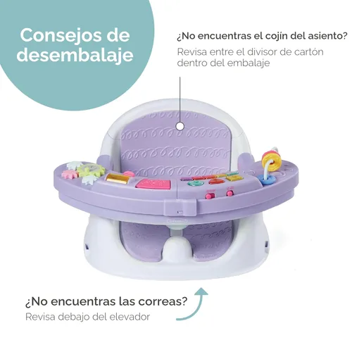 Miniatura 5 de Infantino Asiento y elevador de descubrimiento 3 en 1, con música y luces, asiento elevador para niños pequeños para mesa de comedor o silla