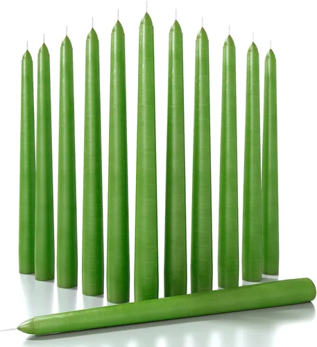 Miniatura 35 de CANDWAX Paquete de 12 velas cónicas rojas – Velas rectas sin goteo de combustión lenta sin perfume de 12 pulgadas – Ideal para mesa de comedor – Rojo