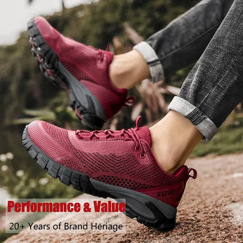 Miniatura 15 de ulogu Zapatos de senderismo impermeables para hombres y mujeres, cómodos, ligeros, antideslizantes, para caminar todo el día, para trabajar y caminar