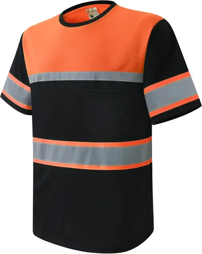 Miniatura 11 de Camisas de seguridad HoliSecure para hombre, camisas polo reflectantes de alta visibilidad para hombre con bolsillo, ropa de trabajo de manga corta