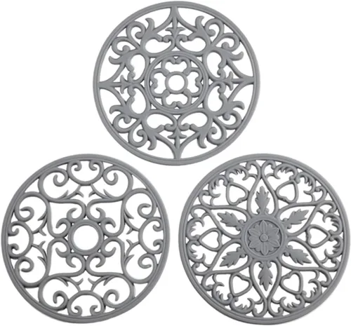 Colinda Salvamanteles de silicona para platos calientes, ollas calientes y almohadillas, protege la encimera de ollas calientes y sartenes que salen