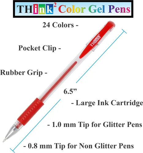 Miniatura 4 de Think2 - Juego de bolígrafos de gel de color para adolescentes y adultos. Perfecto para dibujar, diario, garabatear, álbumes de recortes