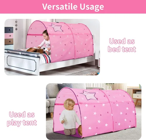 Miniatura 9 de Alvantor® Starlight Toldo para cama de ensueño, tienda de juegos para niños, espacio de privacidad, tamaño individual, para dormir en interiores