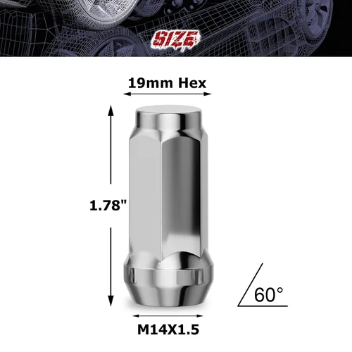 Miniatura 2 de 24 piezas de tuercas de rueda M14x1.5 para Silverado Suburban Sierra 1500 Tahoe Yukon Escalade ESV, tuercas de rueda de bellota de bulto de extremo