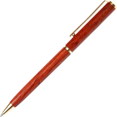 Miniatura 2 de Hermoso bolígrafo delgado de palisandro económico, punta media, 0.028 in, repuesto de tinta negra, nombre grabado gratuito en bolígrafo, promociona