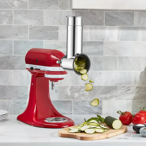 Miniatura 5 de Accesorio de rebanador y triturador de acero inoxidable para batidora de soporte KitchenAid, accesorio rallador de queso para KitchenAid