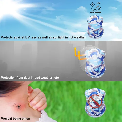 Miniatura 6 de Paquete de 8 polainas para el cuello, pasamontañas, bandana de caparazón, máscara facial de enfriamiento con protección UV para hombres y mujeres