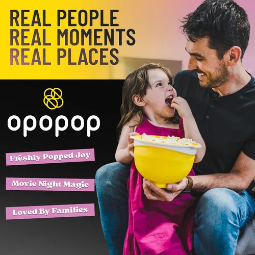 Miniatura 4 de Opopop Palomitas de maíz para microondas - Paquete variado de 4 unidades Kit de palomitas gourmet, Recipiente plegable de silicona para hacer