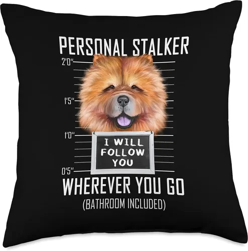 Miniatura 5 de Funny Chow Chow Dog Owner Shirts & Gifts Personal Stalker Dog Chow I Will Follow You Mugshot - Cojín de 15.7 x 15.7 in, multicolor