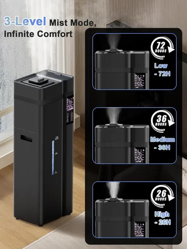 Miniatura 5 de Humidificadores de 13L/3.4 galones para dormitorio, humidificador ultrasónico de niebla cálida y fría para habitación grande, cubre 800 pies