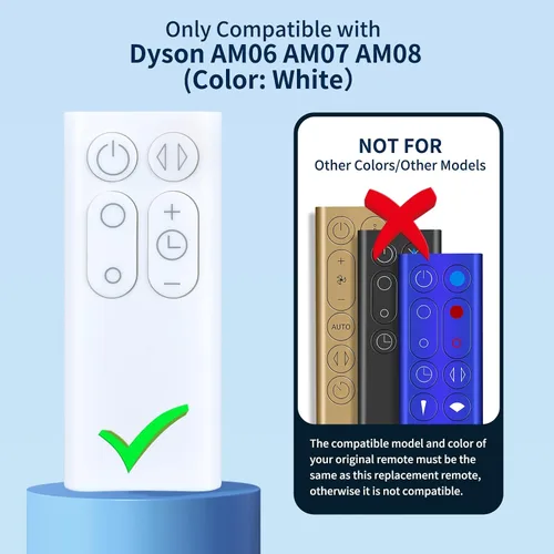 Miniatura 2 de Control remoto de ventilador de torre de repuesto compatible con Dyson Cool Fan AM06 AM07 AM08 (número de pieza: 965824-01)
