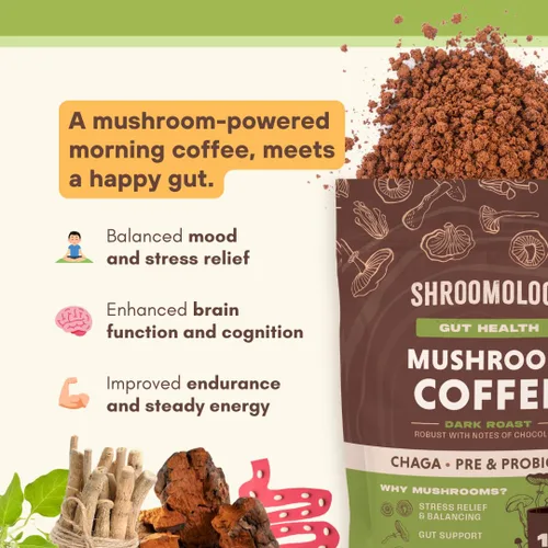 Miniatura 6 de 360 Nutrition Café Instantáneo de Hongos con Chaga Superfood Mushroom y Prebióticos, Probióticos para la Salud Intestinal y Apoyo al Enfoque